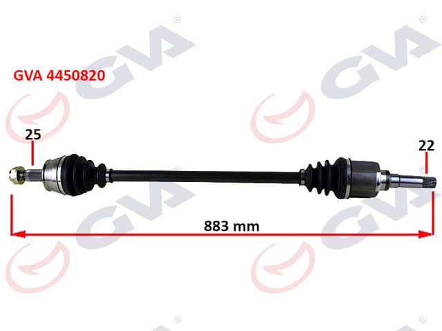 GVA KOMPLE AKS SAĞ BIPPER 1.4 HDI 07 883mm OEM: 3273.TC - GVA 4450820 kodlu oto yedek parça