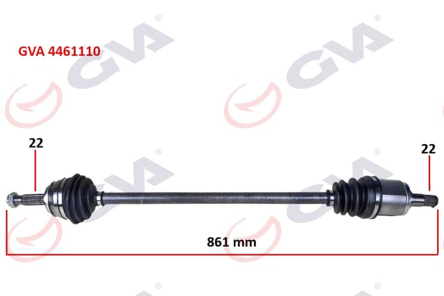 GVA KOMPLE AKS SAĞ SKODA FAVORIT 1.3 89-94 865mm OEM: 6U0407272F - GVA 4461110 kodlu oto yedek parça