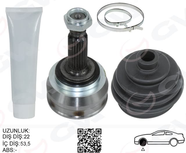 GVA AKS KAFASI SETİ DIŞ SKODA FAVORIT 1.3 89-97 - FELICIA 1.3-1.6-1.9D 94-01 OEM: 6U0498099-6U0498099A - GVA 4461110K kodlu oto yedek parça