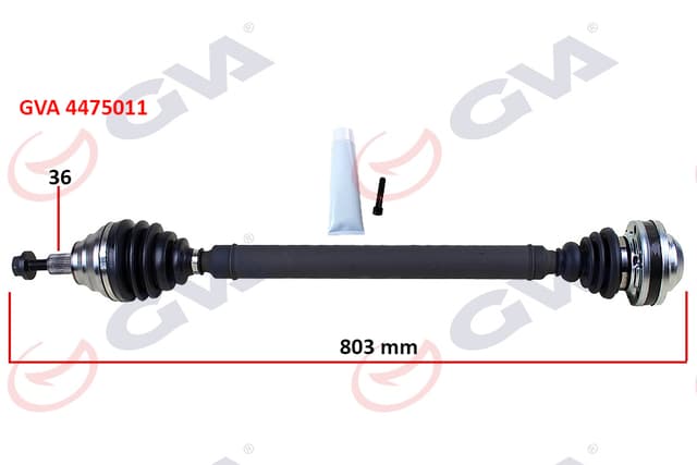 GVA KOMPLE AKS SAĞ CADDY III 1.9 TDI 04-10 BJB 803mm OEM: 2K0407272E - GVA 4475011 kodlu oto yedek parça