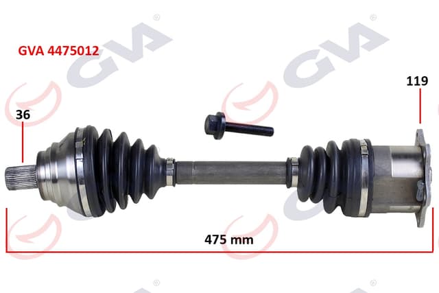 GVA KOMPLE AKS SOL CADDY-GOLF5-JETTA-PASSAT 1.9-2.0 TDİ 03-09 475mm OEM: 1K0407271BF-1K0407271BQ-1K0407271 - GVA 4475012 kodlu oto yedek parça
