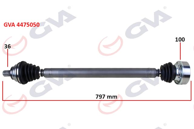 GVA KOMPLE AKS SAĞ GOLF 5/6-A3-LEON-OCTAVIA 1.6 102 hp MAN. 797mm OEM: 1K0407272JT-1K0407272HT - GVA 4475050 kodlu oto yedek parça