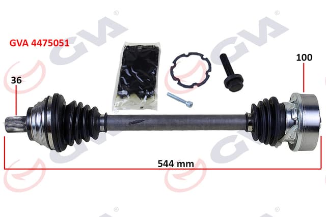 GVA KOMPLE AKS SOL GOLF 5/6-A3-LEON-OCTAVIA 1.6 102 hp MAN. 544mm OEM: 1K0407271DJ-1K0407451JX - GVA 4475051 kodlu oto yedek parça