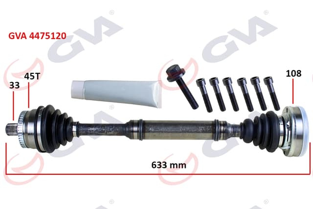GVA KOMPLE AKS SAĞ ABS Lİ A4-PASSAT 1.8T 96-01 45 DİŞ 633mm 8D0407272AQ-8D0407452AV-8D0407452 OEM: 8D0407272AQ-8D0407452AV-8D0407452 - GVA 4475120 kodlu oto yedek parça