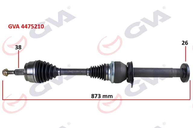 GVA KOMPLE AKS SAĞ TRANSPORTER T5 2.5 TDİ 03-11 6 VİTES 880mm DÜZ VİTES OEM: 7H0407272AC-7H0407272AL-7H0407452AV - GVA 4475210 kodlu oto yedek parça