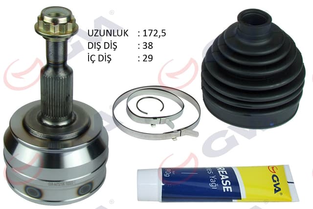 GVA AKS KAFASI DIŞ ÖN TRANSPORTER T5 2.5 TDI 04-10 AXD 38x29x63 172.5mm OEM: 7H0498099A-7H0407321D-7H0407321 - GVA 4475210K kodlu oto yedek parça