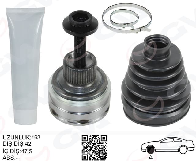 GVA AKS KAFASI KÖRÜKLÜ SET DIŞ A4-A5-Q5 2.0TDI 2008 OEM: 8R0498099 - GVA 4475265K kodlu oto yedek parça