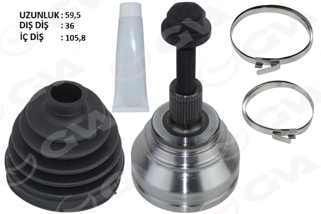 GVA AKS KAFASI DIŞ PASSAT-CADDY-GOLF5 1.9 TDİ-2.0 TDİ 05- BKP-BKD-BLS-BKC-BXE 1.9 TDİ-2.0 TDİ OEM: 5N0498099-3C0498099 - GVA 4475287K kodlu oto yedek parça