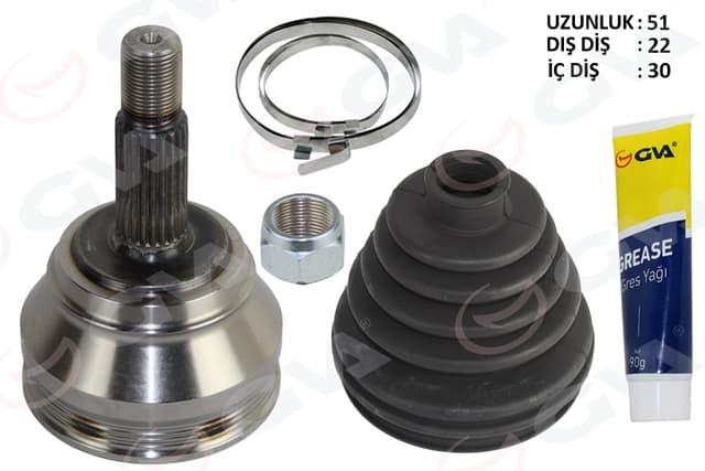 GVA AKS KAFASI DIŞ GOLF3-CLASSİC-CORDOBA 1.6-1.8 91- AFT-ABS 1.6-1.8 OEM: 1H0498340X-1H0498099-191498099B - GVA 4475298K kodlu oto yedek parça