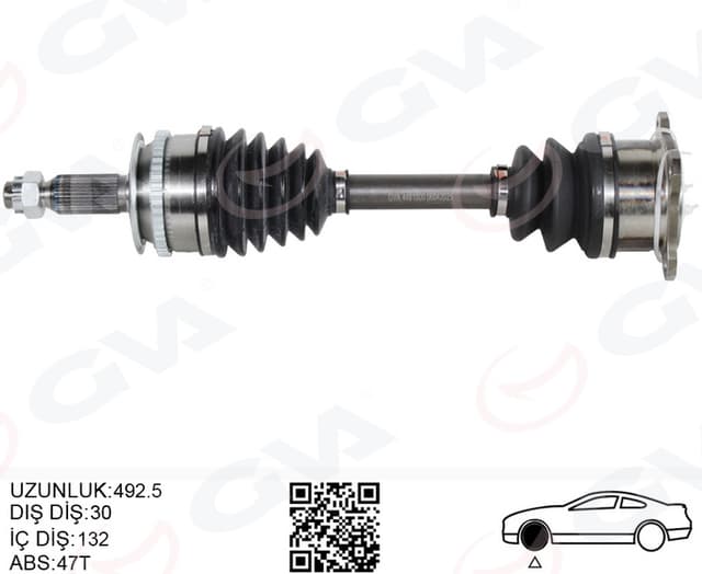 GVA KOMPLE AKS SAĞ MITSUBISHI L200 30 x 592.5 x 28 2.5L 4D56 DI-D Tdi Euro4 CR 4x4 KB4T 07-10 OEM: 3815A308 - GVA 4481000 kodlu oto yedek parça