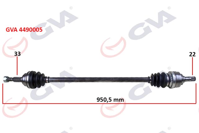 GVA KOMPLE AKS SAĞ ASTRA G 1.4/1.6 16V 98-05 950mm OEM: 374322-374769-13243461 - GVA 4490005 kodlu oto yedek parça
