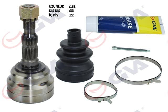 GVA AKS KAFASI DIŞ ASTRA G-ZAFIRA A 1.4/1.6 16V 98-05 33x22x52 153.5mm 90538427-374002 OEM: 90538427-374002 - GVA 4490005K kodlu oto yedek parça