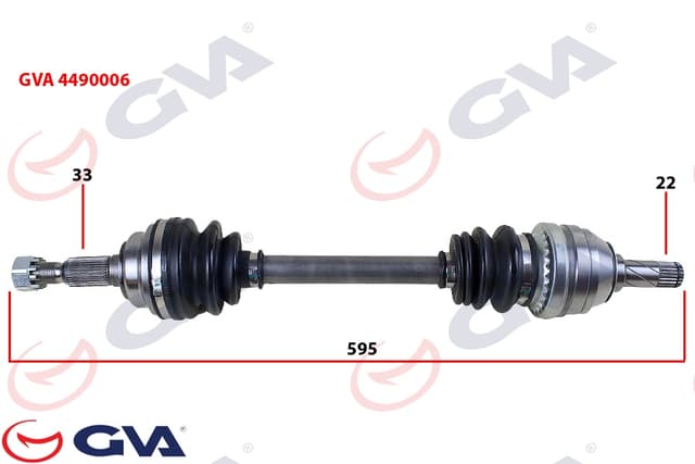 GVA KOMPLE AKS SOL ASTRA G 1.4/1.6 16V 98-05 595mm OEM: 374321-374775-9117407 - GVA 4490006 kodlu oto yedek parça