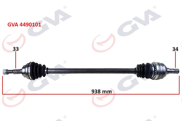 GVA KOMPLE AKS SAĞ VECTRA A 88-95 -ASTRA F 92-98 -CALIBRA A 89-97 1.8-2.0 ABS SİZ 33x34x938mm OEM: 374144-374020-9117958-90348325 - GVA 4490101 kodlu oto yedek parça