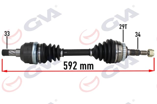 GVA KOMPLE AKS SOL OPEL VECTRA A 1.8-2.0 88-95 -ASTRA F 92-98 -CALIBRA A 89-97 ABS Lİ 29DİŞ 592mm 374183-374235-90540865 OEM: 374183-374235-90540865 - GVA 4490106 kodlu oto yedek parça