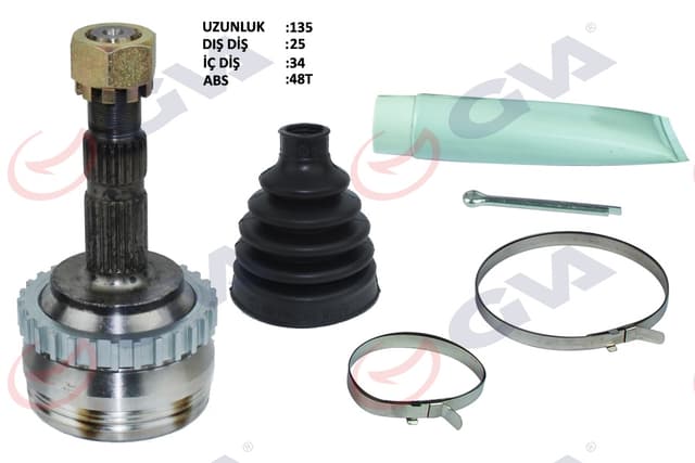 GVA DIŞ AKS KAFASI CORSA B-C 94 06 COMBO B-C 94 11 TIGRA B 04 10 MERIVA A 04 10 ABS Lİ 29 DİŞ 22x28x52 150mm OEM: 26089775-26067600-26060699-26032411 - GVA 4490210K kodlu oto yedek parça