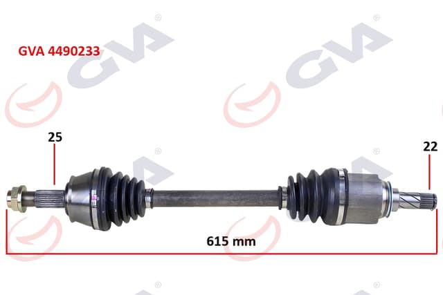 GVA KOMPLE AKS SOL CORSA D 1.3 CDTI 06 DTJ 615mm OEM: 374792-13150502 - GVA 4490233 kodlu oto yedek parça