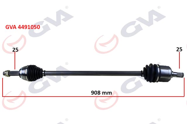GVA KOMPLE AKS SAĞ ACCENT ADMIRE 1.3-1.5D 03-06 ABS Lİ 29DİŞ 908mm OEM: 4950025210 - GVA 4491050 kodlu oto yedek parça