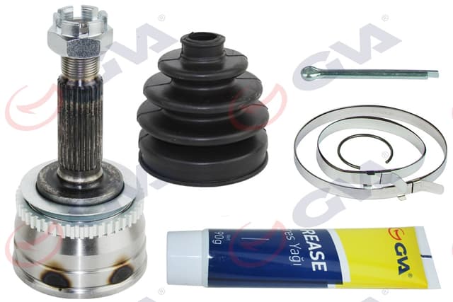 GVA AKS KAFASI DIŞ HYUNDAI ACCENT 1.3L G4EH 95-00 1.5L G4EK 95-00 / ADMIRE 1.3L G4EA 01- 1.5L G4EB 16v DOHC 01- 1.6L G4ED 16v 01-05 ABS li 25x22x50 - ABS 44 diş OEM: 4950025312-4950025302-4950025301 - GVA 4491050K kodlu oto yedek parça