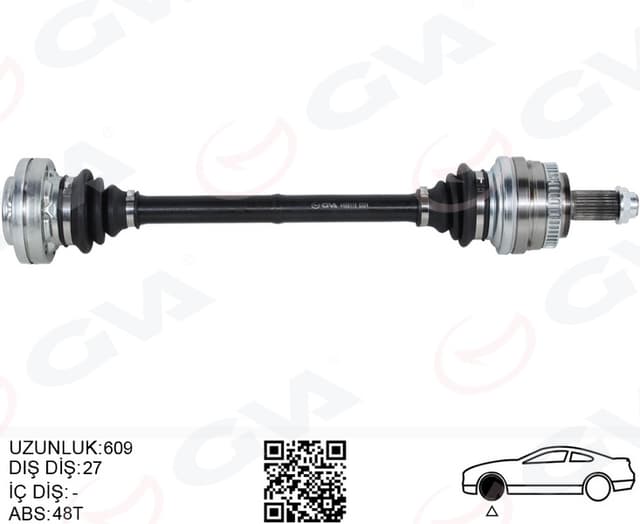 GVA KOMPLE AKS ARKA SAĞ/SOL BMW E36 E46 ABS Lİ 609MM 33211227585-33211229300-33211229428 OEM: 33211227585-33211229300-33211229428 - GVA 4499118 kodlu oto yedek parça