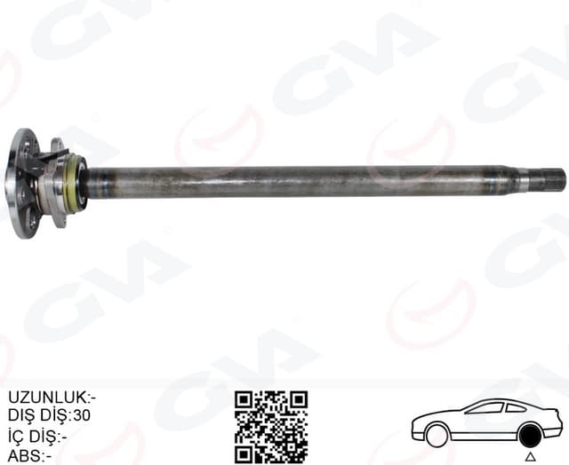 GVA AKS MILI ARKA SOL KALIN KISA 840mm MERCEDES SPRINTER B906 . VW CRAFTER 30-35-50 Z:29-30 PORYALI OEM: A9063502610-2E0501171D - GVA 4499154 kodlu oto yedek parça