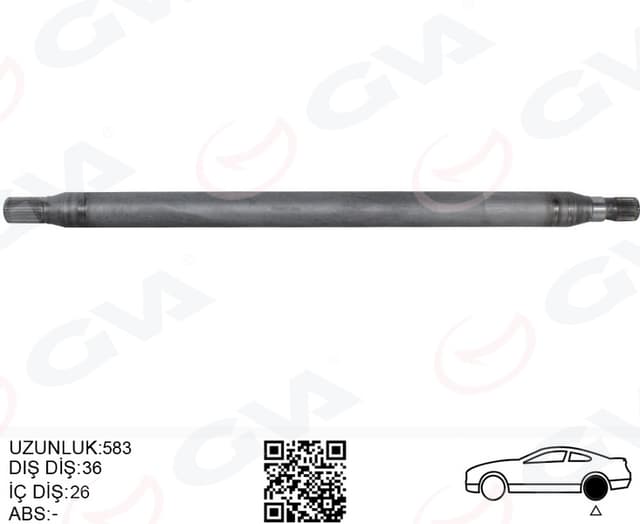 GVA AKS MILI ARKA SAG INCE UZUN 893mm MERCEDES SPRINTER B906 . VW CRAFTER 30-35-50 Z:26-29 OEM: A9063503810-2E0501172D - GVA 4499157 kodlu oto yedek parça