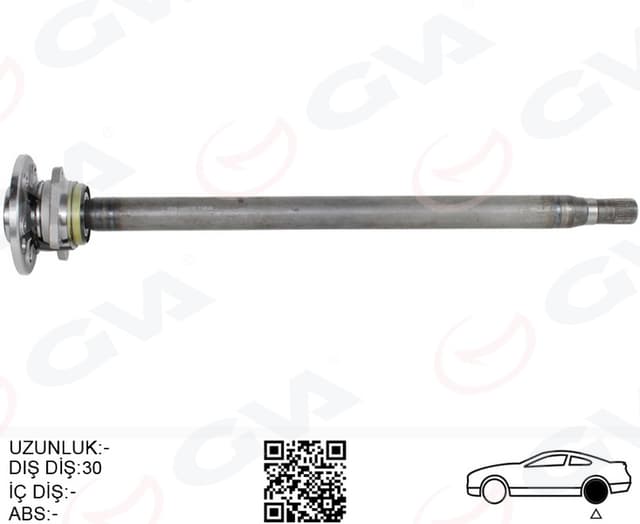 GVA AKS MILI ARKA SAG KALIN UZUN 892mm MERCEDES SPRINTER B906 . VW CRAFTER 30-35-50 Z:29-30 PORYALI OEM: A9063504010-2E0501172B - GVA 4499158 kodlu oto yedek parça