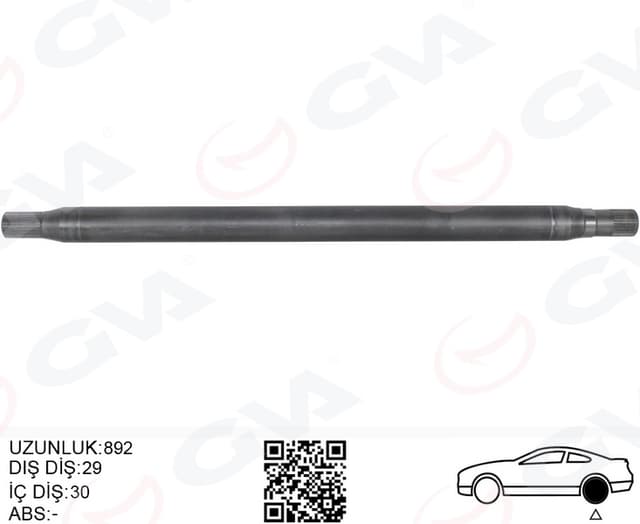 GVA AKS MILI ARKA SAG KALIN UZUN 892mm MERCEDES SPRINTER B906 . VW CRAFTER 30-35-50 Z:29-30 OEM: A9063504010-2E0501172B - GVA 4499159 kodlu oto yedek parça