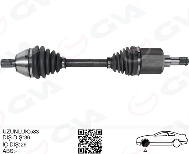 GVA ÖN AKS KOMPLE SOL VOLVO C30 10 D2 S40 II 10 D2 V50 10 D2 MEKANİK ŞANZIMAN 6 VİTES OEM: 31367150-36002896 - GVA 4499161 kodlu oto yedek parça