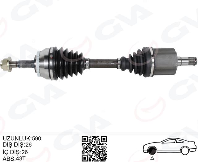 GVA ÖN AKS KOMPLE SOL VOLVO S40 I V40 I 1.8-2.0 97>04 OEM: 30614081-30614410-36050314 - GVA 4499177 kodlu oto yedek parça