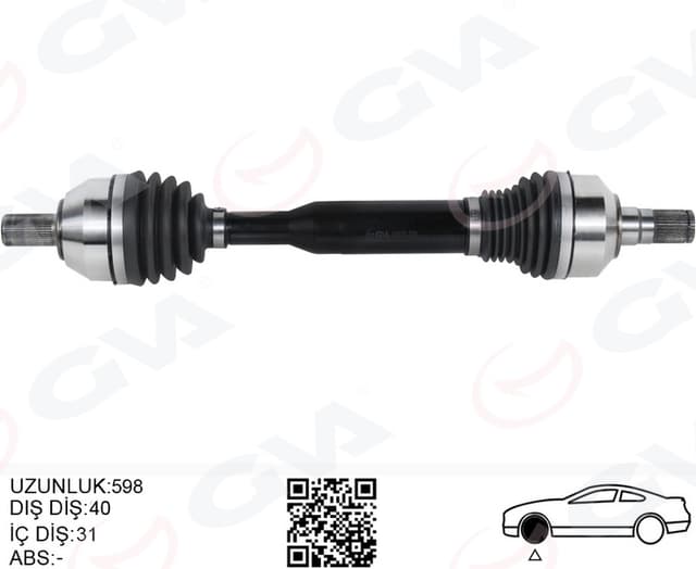 GVA ÖN AKS KOMPLE SOL VOLVO XC60 I 10 15 D3-D4-T5-T6 XC60 II 15 D4 OTOMATİK ŞANZIMAN 8 VİTES OEM: 36010058-31325110 - GVA 4499179 kodlu oto yedek parça