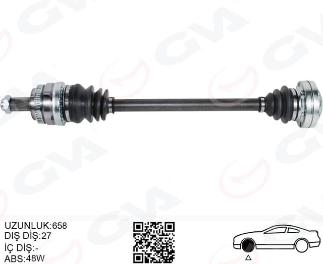 GVA KOMPLE AKS ARKA SAĞ BMW E81 E87 E82 E88 E90 E91 E92 658MM 33217547076 OEM: 33217547076 - GVA 4499191 kodlu oto yedek parça