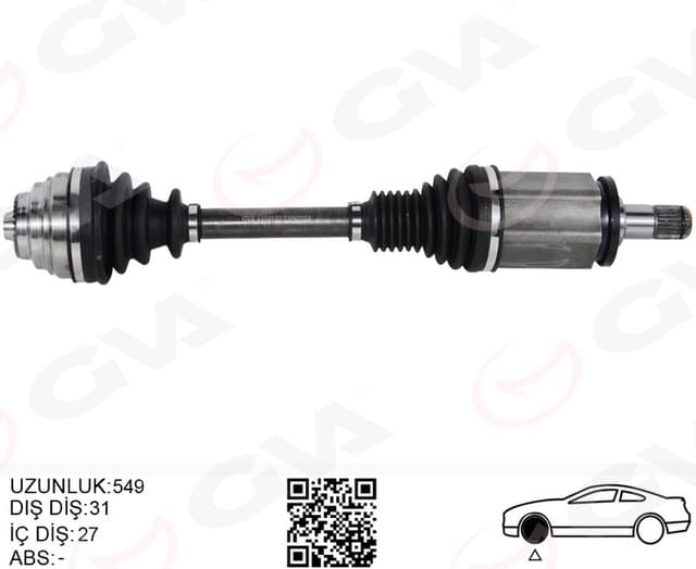 GVA KOMPLE AKS ÖN SOL BMW F20 F22 F30 F32 F33 F34 F36 xDrıve 549MM OEM: 31607597693 - GVA 4499192 kodlu oto yedek parça
