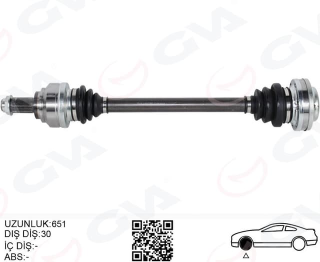 GVA KOMPLE AKS SAĞ/SOL BMW E60 E63 E64 E65 E66 E87 E90 E92 E93 E81 E82 651MM DİŞ 30 7572683-7572432-7561790-7572430 OEM: 7572683-7572432-7561790-7572430 - GVA 4499200 kodlu oto yedek parça