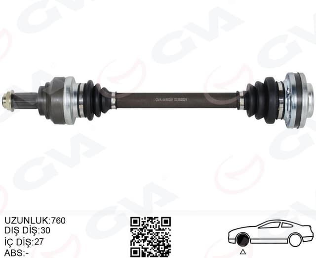 GVA KOMPLE AKS ARKA SOL BMW E81 E82 E87 E88 E90 E91 E92 E93 600MM DİŞ 30 33217561789-33207604601-33217533453 OEM: 33217561789-33207604601-33217533453 - GVA 4499201 kodlu oto yedek parça