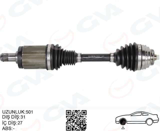 GVA KOMPLE AKS ÖN SOL BMW X1 E84 09 15 501MM 31607605511 OEM: 31607605511 - GVA 4499207 kodlu oto yedek parça
