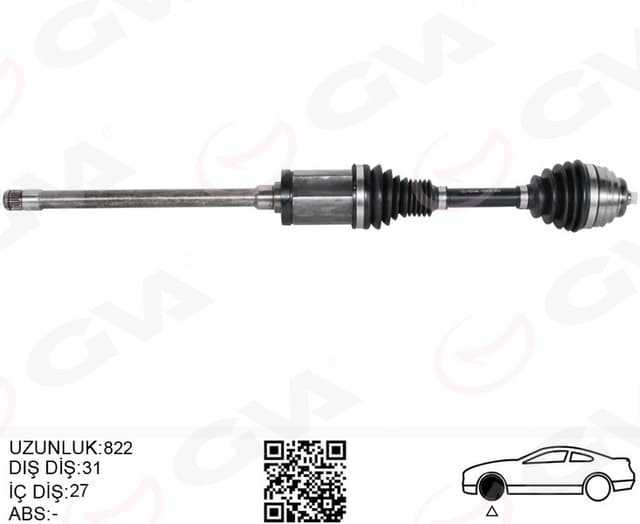 GVA KOMPLE AKS ÖN SAĞ BMW X1 E84 09 15 822MM DİŞ 31 DİFERANSİYEL DİŞ 27 31607605512 OEM: 31607605512 - GVA 4499208 kodlu oto yedek parça