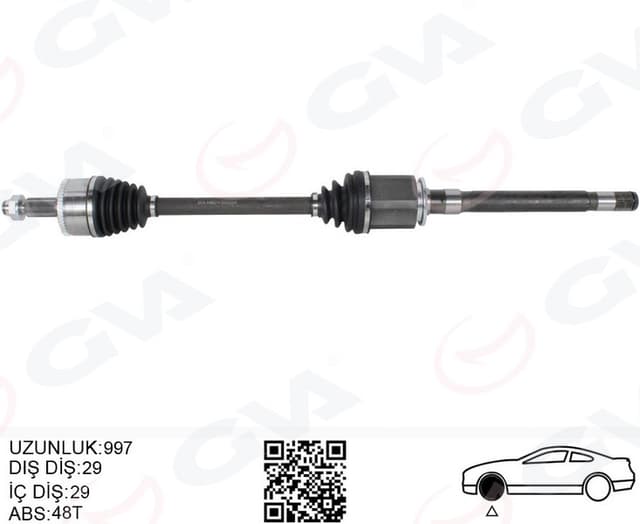 GVA KOMPLE AKS ÖN SAĞ DISCOVERY 3 L319 DISCOVERY 4 L319 R.R SPORT I L320 997MM OEM: LR047292-LR047294-LR071930-TDB50008 - GVA 4499214 kodlu oto yedek parça