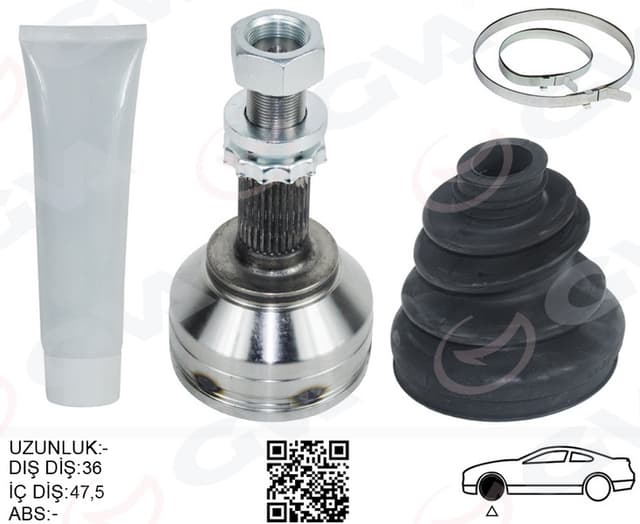 GVA AKS KAFASI DIŞ SAĞ - SOL QASHQAI J10 KASA 1.5 DCI - 1.6 BENZ. 07-13 OEM: C9211-JA00A - GVA 4499900K kodlu oto yedek parça