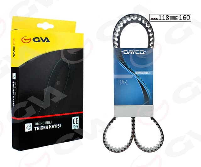 GVA TRİGER KAYIŞI 118x160 PEUGEOT 207-208-308-2008-3008-5008-PART.TEPEE-BERLIN-CELYSEE-C3-C4-DS3-DS4 1 OEM: 1608887580-9807527380 - GVA 58118160 kodlu oto yedek parça