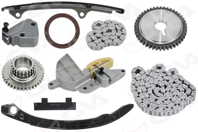 GVA EKSANTRİK ZİNCİR SETİ NISSAN X-TRAIL 2.0L QR20 T30 01-06 2.5L QR25DE T30 01-06 / PRIMERA 2.0L QR20 P12 03-> KOMPLE KİT OEM: 130286N20A-150416N215-130706N215 - GVA 59C9938 kodlu oto yedek parça