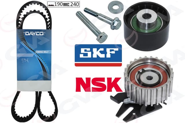 GVA EKSANTRİK GERGİ KİTİ 190x240 BRAVO 96 DOBLO 01 MAREA 99-02 -IDEA 04 1.9JTD KTB317 DAYCO KAYIŞ OEM: 71736726 - GVA 59T2530D kodlu oto yedek parça