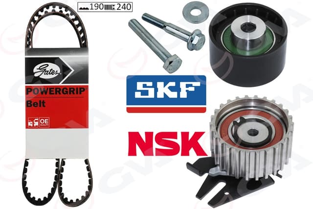 GVA EKSANTRİK GERGİ KİTİ 190x240 BRAVO 96 DOBLO 01 MAREA 99-02 -IDEA 04 1.9JTD KTB317 DAYCO KAYIŞ OEM: 71736726 - GVA 59T2530G kodlu oto yedek parça