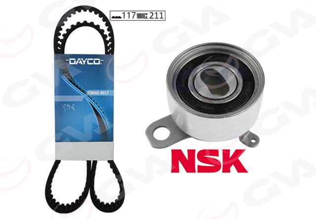 GVA TRİGER KAYIŞ SETİ EKSANTRİK SETİ TOYOTA COROLLA 1.6L 4A-FE enjeksiyonlu AE101 AE111 92-00 1 KAYIŞ 1 RULMAN 117x210 OEM: 1356809020-1356819045-1350502030 - GVA 59T7120 kodlu oto yedek parça