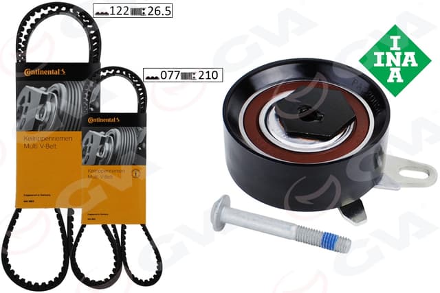 GVA TRİGER SETİ 122x26.5-077x210 TRANSPORTER T4 2.4D 90-03 AJA K065323XS 2 KAYIŞ 1 GERGİ OEM: 074198119A-074198119F-074198119J - GVA 59T7571OE kodlu oto yedek parça