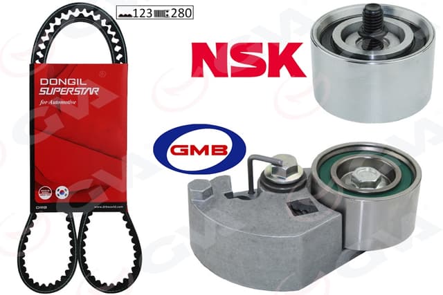 GVA EKSANTRİK GERGİ KİT 123x280 ACCENT 02-05 -GETZ 1.5CRDI-ELANTRA 01-06 -İ30 2.0CRDI 2481027000-2481027250 OEM: 2481027000-2481027250 - GVA 59T9120DO kodlu oto yedek parça