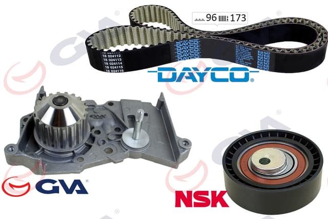 GVA DEVİRDAİMLİ EKSANTRİK GERGİ KİTİ 096x173 DACIA LOGAN 04 SANDERO 08 DOKKER 13 1.4 K7J 1.6 K7M OEM: 130C17480R-119A08413R - GVA 59WPK1920 kodlu oto yedek parça