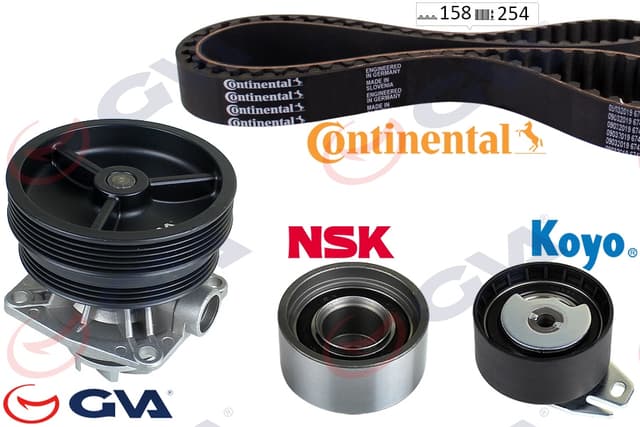 GVA DEVİRDAİMLİ EKSANTRİK GERGİ KİTİ 158x254 BRAVA 95-01 -DOBLO 01- -PALIO-ALBEA 96- -MAREA 97-02 1.6 OEM: 71736715-55171442-55176303 - GVA 59WPK2140C kodlu oto yedek parça