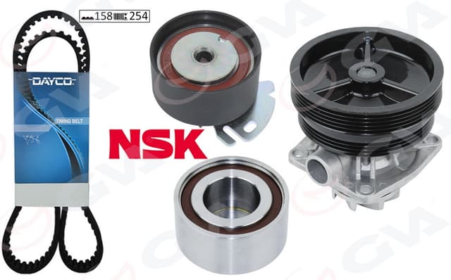 GVA DEVİRDAİMLİ EKSANTRİK GERGİ KİTİ 158x254 BRAVA 95-01 -DOBLO 01- -PALIO-ALBEA 96- -MAREA 97-02 1.6 OEM: 71736715-55171442-55176303 - GVA 59WPK2140D kodlu oto yedek parça