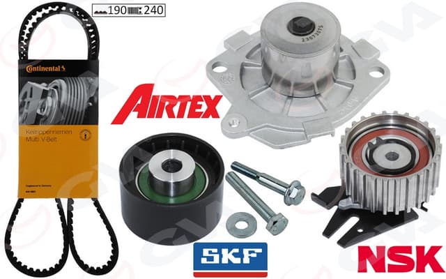 GVA DEVİRDAİMLİ EKSANTRİK GERGİ KİTİ 190x240 BRAVO 96 DOBLO 01 MAREA 99-02 -IDEA 04 1.9JTD KTB317 OEM: 71736726 - GVA 59WPK2530C kodlu oto yedek parça